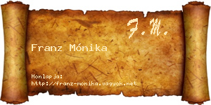 Franz Mónika névjegykártya